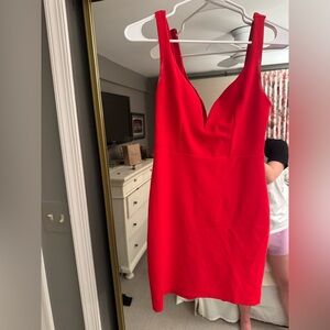 Express Vibrant Red Backless Dress